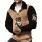 Men's Color Block Fuzzy Bear Pattern Sweatshirt, Half Zip Stand Collar Warm Pullover For Autumn Winter